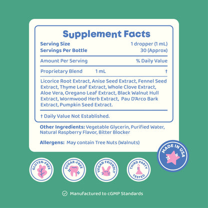 JoySpring Kids' Liquid Cleanse – Natural Liquid Detox, Alcohol-Free Supplement for Digestive Health (1 fl oz) 30 Servings
